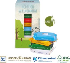 Ritter SPORT Mini Turm auf Graspapier, 10er, Klimaneutral, FSC® als Werbeartikel