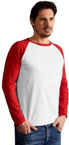 Promodoro Herren Baseball T-Shirt Langarm als Werbeartikel