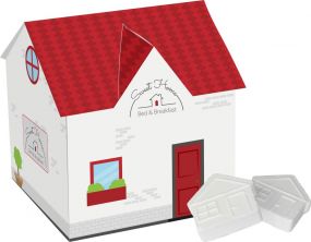 Haus mit Pfefferminz als Werbeartikel