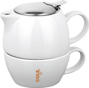 COLE Teeset 2 in 1: Teekanne und Tasse als Werbeartikel