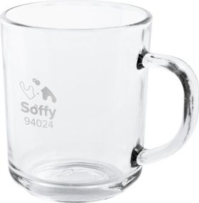 Tasse aus Glas 230 ml Soffy als Werbeartikel
