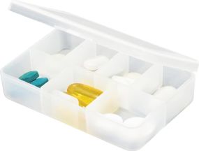 Tablettenbox mit 7 Fächern Jimmy als Werbeartikel
