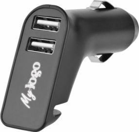 USB-Autoadapter Charge & Drive Security Logo Metmaxx® als Werbeartikel