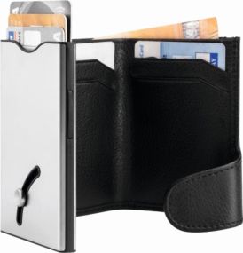 BlackMaxx® Kartensafe IWalletdeLuxePro silber/schwarz jetzt mit RV als Werbeartikel