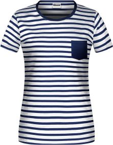 Damen T-Shirt Striped aus Bio-Baumwolle als Werbeartikel
