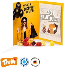Werbekarte Midi mit Trolli Fruchtgummi Minitüte - inkl. Druck als Werbeartikel