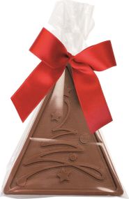 Schokolade Weihnachtsbaum mit Spekulatius als Werbeartikel