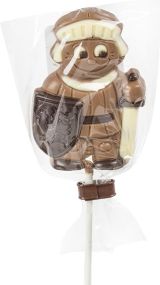 Schokolade Lollipop Ritter als Werbeartikel