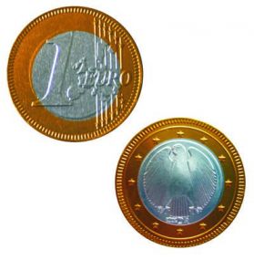 Schokoladen-Euromünze (38 mm) Standard als Werbeartikel