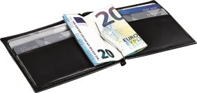 RFID Leder-Etui mit Geldscheinklammer und Kartenfächern als Werbeartikel