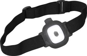Beanie-Strickmütze mit herausnehmbarem LED-Licht und Stirnband als Werbeartikel