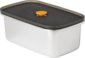 Lunchbox 1000 ml, aus Edelstahl mit PP Deckel als Werbeartikel