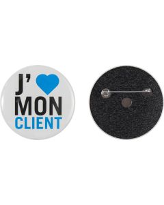 Metallbutton 50 mm mit doppelt gesicherter Nadel - inkl. Werbedruck