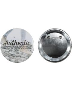 Metallbutton 75 mm mit doppelt gesicherter Nadel - inkl. Werbedruck