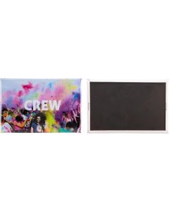 Metallbutton rechteckig, Hinterseite mit Magnet - inkl. Werbedruck