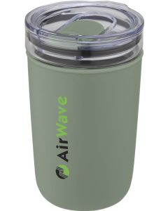 Restposten Bello 420 ml Glasbecher mit Außenwand aus recyceltem Kunststoff