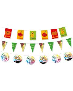 Fahnenketten aus Spezialpapier, 4-farbig