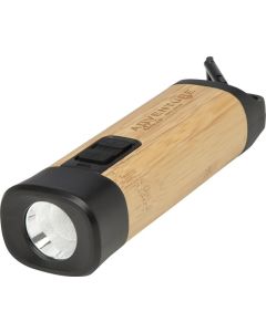 Kuma Taschenlampe aus Bambus und recyceltem RCS Kunststoff mit Karabinerhaken