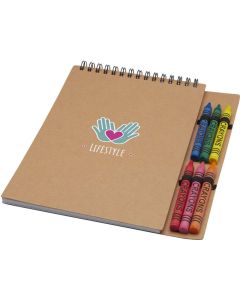 Doodle A5 Softcover Spiralnotizbuch mit Farbstiftset