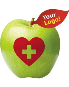 Apfel rot Herz mit Apfelblatt