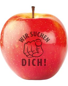 Apfel rot Wir suchen Dich - inkl. LogoFrucht Druck