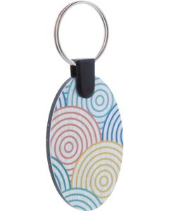 Schlüsselanhänger (oval) Aluudy B, inkl. UV LED Druck auf einer Seite