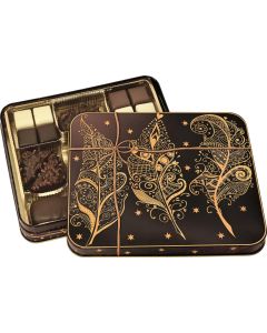 Präsentdose Feder mit Lebkuchen-Gebäckmischung