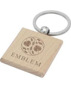 Gioia quadratischer Schlüsselanhänger aus Buchenholz