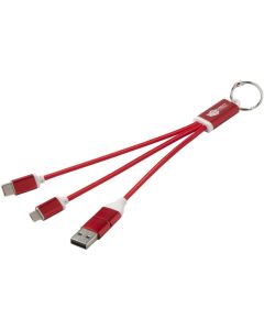 Metal 4in1 Ladekabel aus recyceltem Aluminium mit Schlüsselanhänger