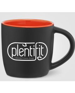 Zanzibar - 350 ml Keramiktasse - Mattschwarz mit Farbeffekt im Innenraum