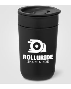 Danube - 350 ml Keramikbecher mit recyceltem Kunststoffäußeren und Decke