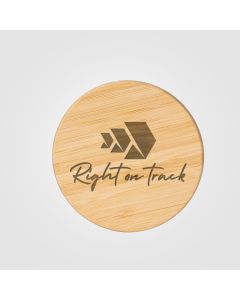 Sculpture Glasbecher doppelwandig mit Bambus-Deckel, 355 ml - inkl. Werbedruck