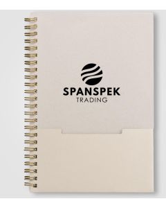 Lino A5 Notizbuch mit Spiralbindung, vertikaler Tasche und FSC-Papier - inkl. Werbedruck