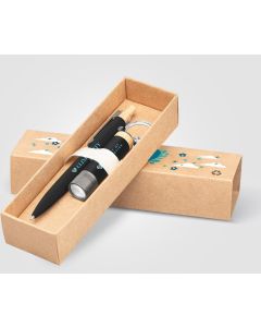 Reborn Geschenkset mit Kugelschreiber und Taschenlampe aus recyceltem Aluminium - inkl. Werbedruck