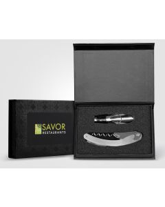 Raven Weinset aus Edelstahl und Silikon inkl. Geschenkbox - 2-tlg.