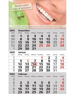 3 Monats-Wandkalender Standard 1, deutsch