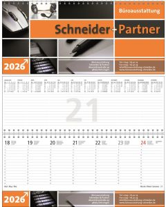 Quer-Terminplaner Business Premium, 3-sprachig