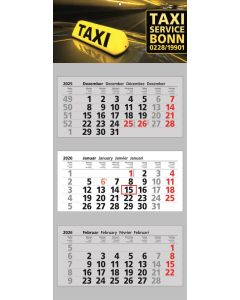 3 Monats-Wandkalender Clever 3, 4-sprachig