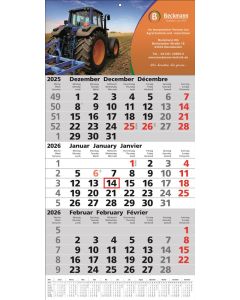 3 Monats-Wandkalender Top 12, 3-sprachig