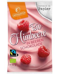 Landgarten Bio Himbeere in Beeren Schokolade 50g