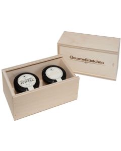 2 Gourmet Gewürze im Gourmetkästchen aus Birkenholz