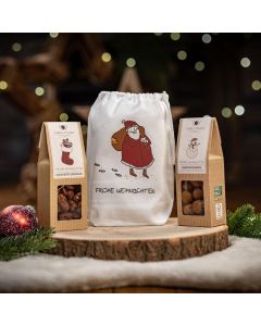 2 Weihnachts-Snacks im Baumwollsäckchen