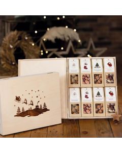 8 Weihnachts-Snacks in der Birkenholzbox