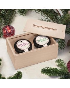 Gourmetkästchen mit 2 Weihnachts-Spezialitäten im Glas