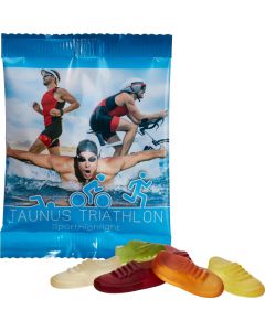 Vegane Jogger-Fruchtgummis im konventionellen Tütchen