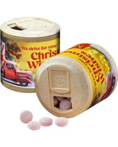 Papier-Werbedose mit Bären Company Glühweinbonbons