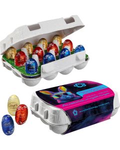 12er Ostereier-Karton mit Lindt Lindor Mini-Eiern