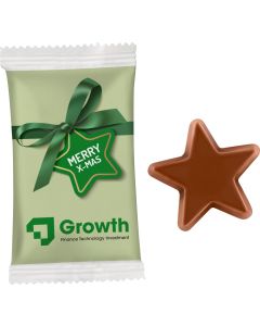 Schoko-Stern im Papierflowpack