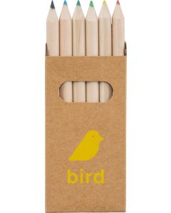 Buntstift Schachtel mit 6 Buntstiften Bird
