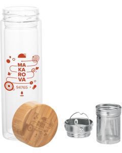 Flasche Makarova aus Borosilikatglas mit Teesieb 490 ml